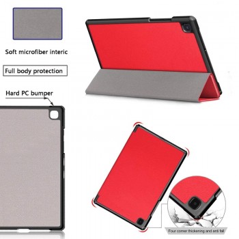 Dirbtinės odos atverčiamas dėklas - raudonas (planšetėms Samsung Tab A7 10.4 (2020)